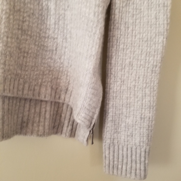 Cynthia Rowley Cashmere 2ply 100% Wool Sweater Woven Heathered Grey Size Small - Picture 8 of 8